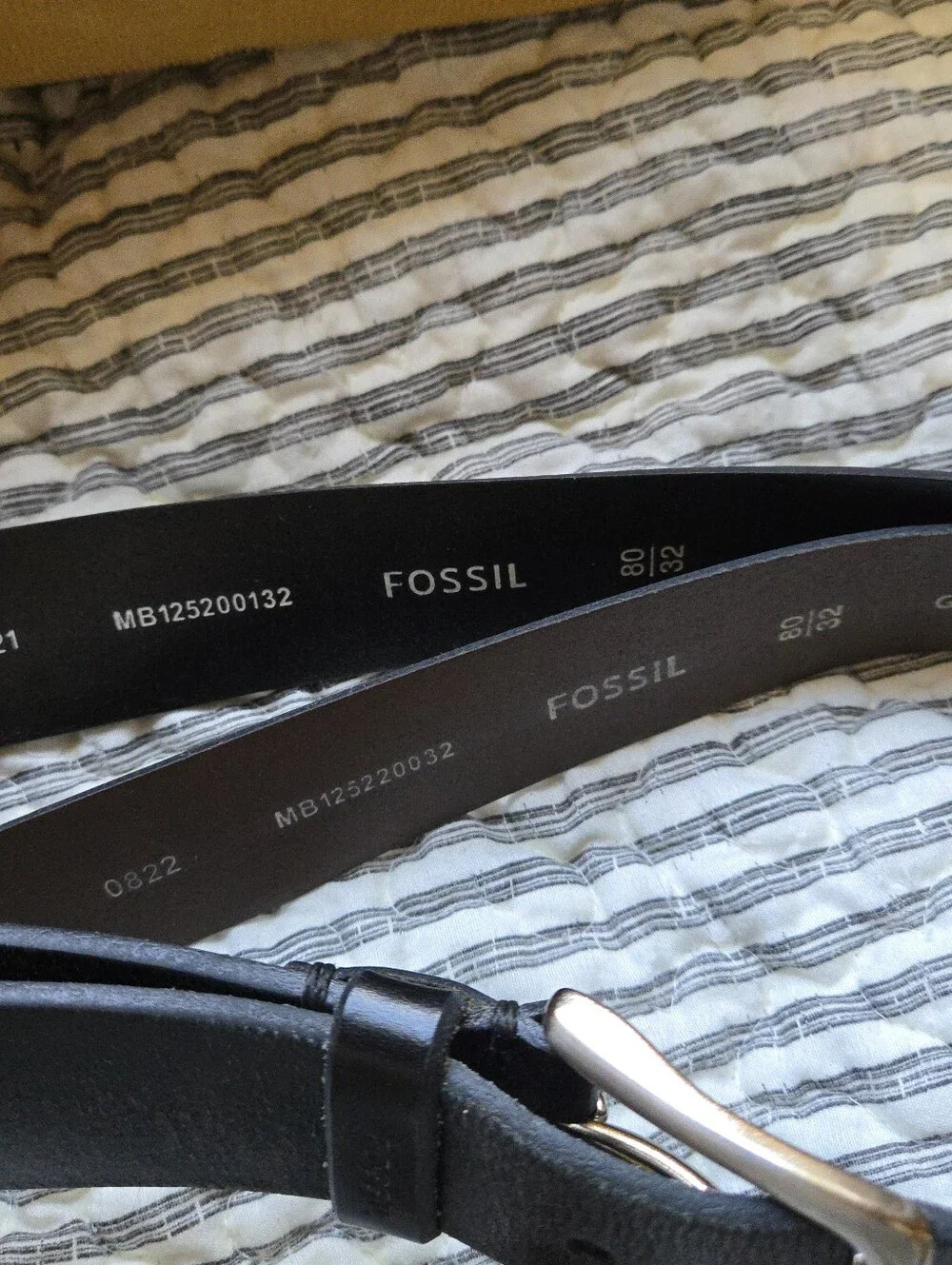Fossil Men's Leather Belts - Black and Brown, SIZE 32